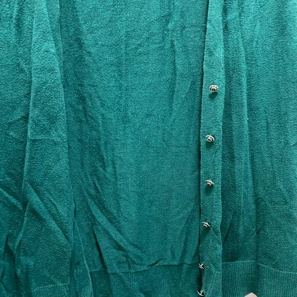 7th Avenue Design Studio Cardigan Sweater Green Knit V-Neck Button Front Sz XL - Picture 4 of 7